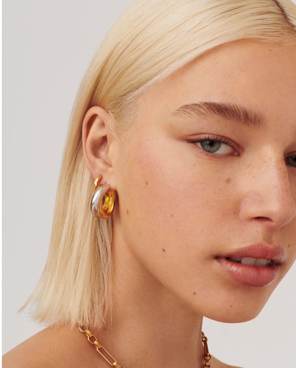 Imagen 6 de Pendientes de aro Lucy Williams medianos Vermeil bicolor - Missoma - Multicolor Multicolor