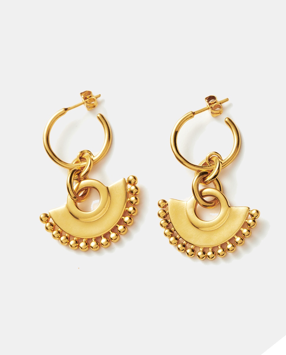 Imagen 2 de Pendientes de aro pequeños Candelabro Zenyu dorados - Missoma - Oro Oro