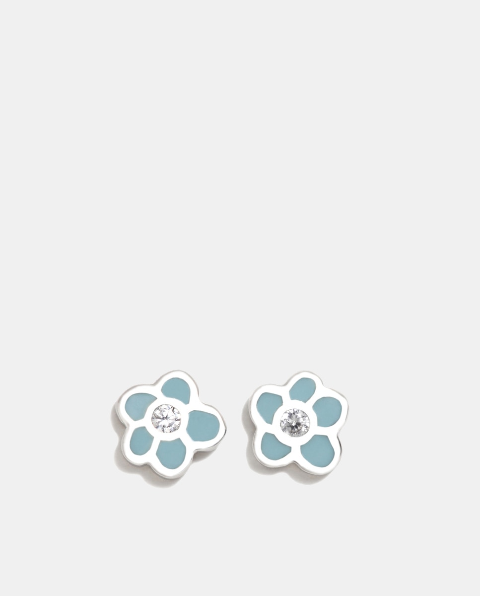 Imagen 0 de Pendientes de niña Bebé de plata y esmalte Azul
