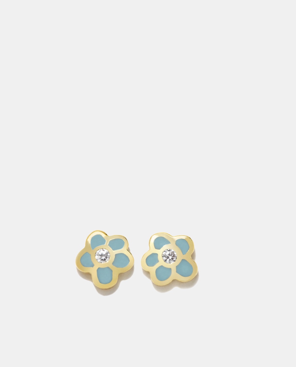 Imagen 0 de Pendientes de niña Bebé de plata y esmalte Azul