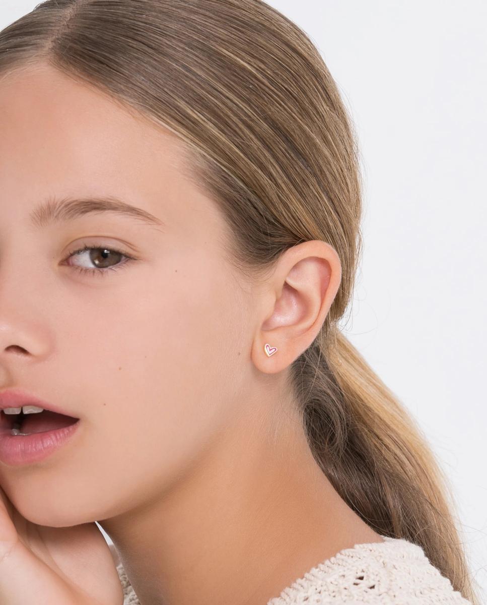 Imagen 3 de Pendientes de niña Bebé de plata y esmalte - Agatha Ruiz de la Prada - Fucsia Fucsia