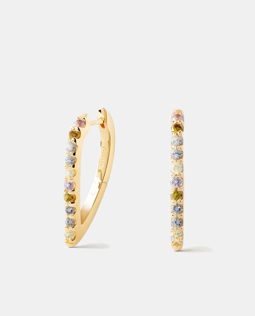 Imagen 0 de Pendientes de aro Multicolor Gloss de plata