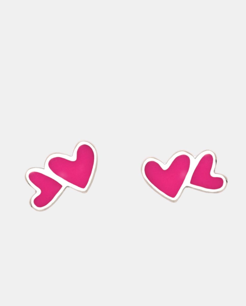 Imagen 0 de Pendoientes Agathitas Corazones Fucsia