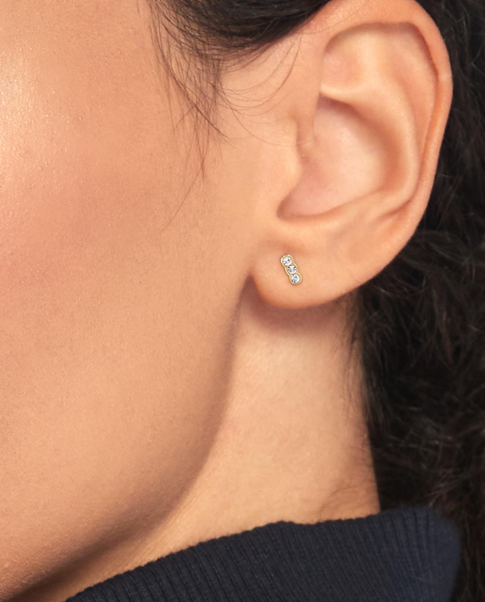 Pendientes Essential de acero y cristal - Tommy Hilfiger - Dorado Dorado-2