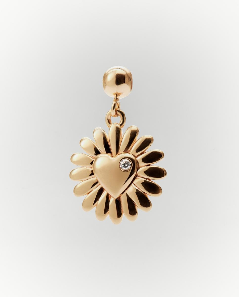 Imagen 1 de Charm Corazón Floral de plata Dorado