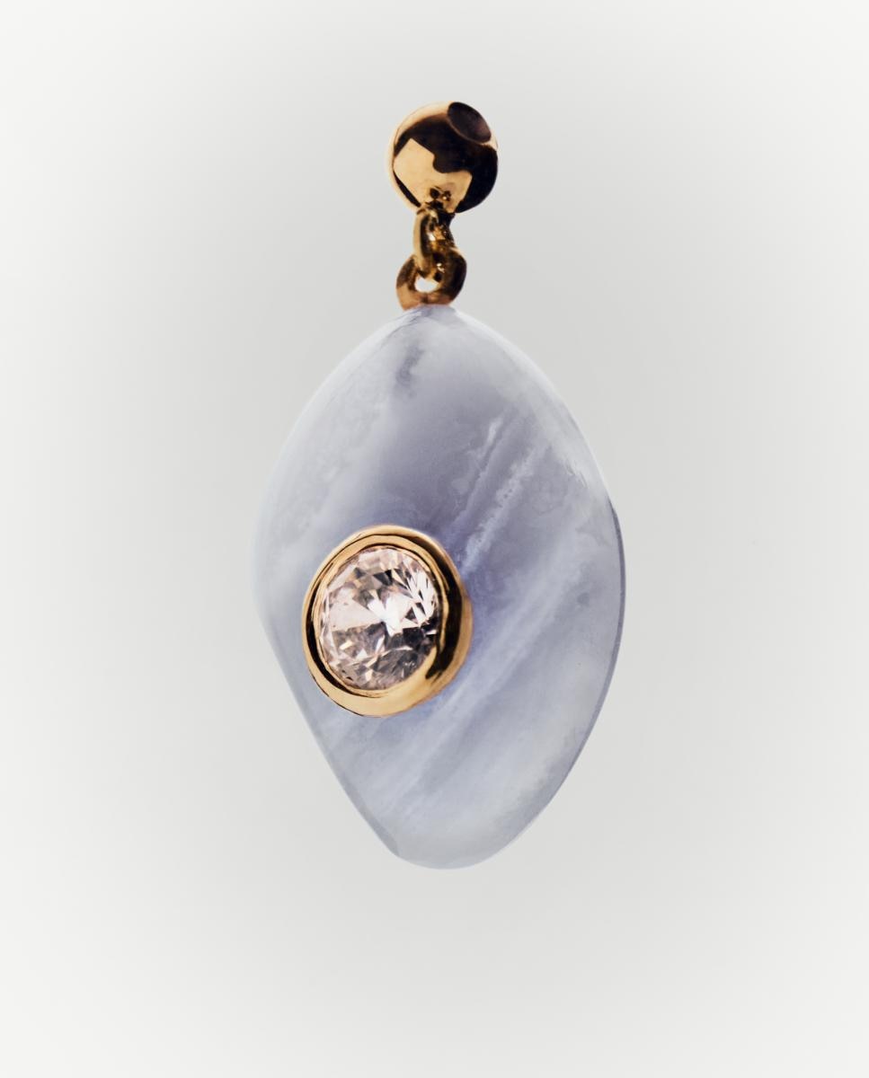 Imagen 1 de Charm Ágata azul Serenidad de plata Dorado