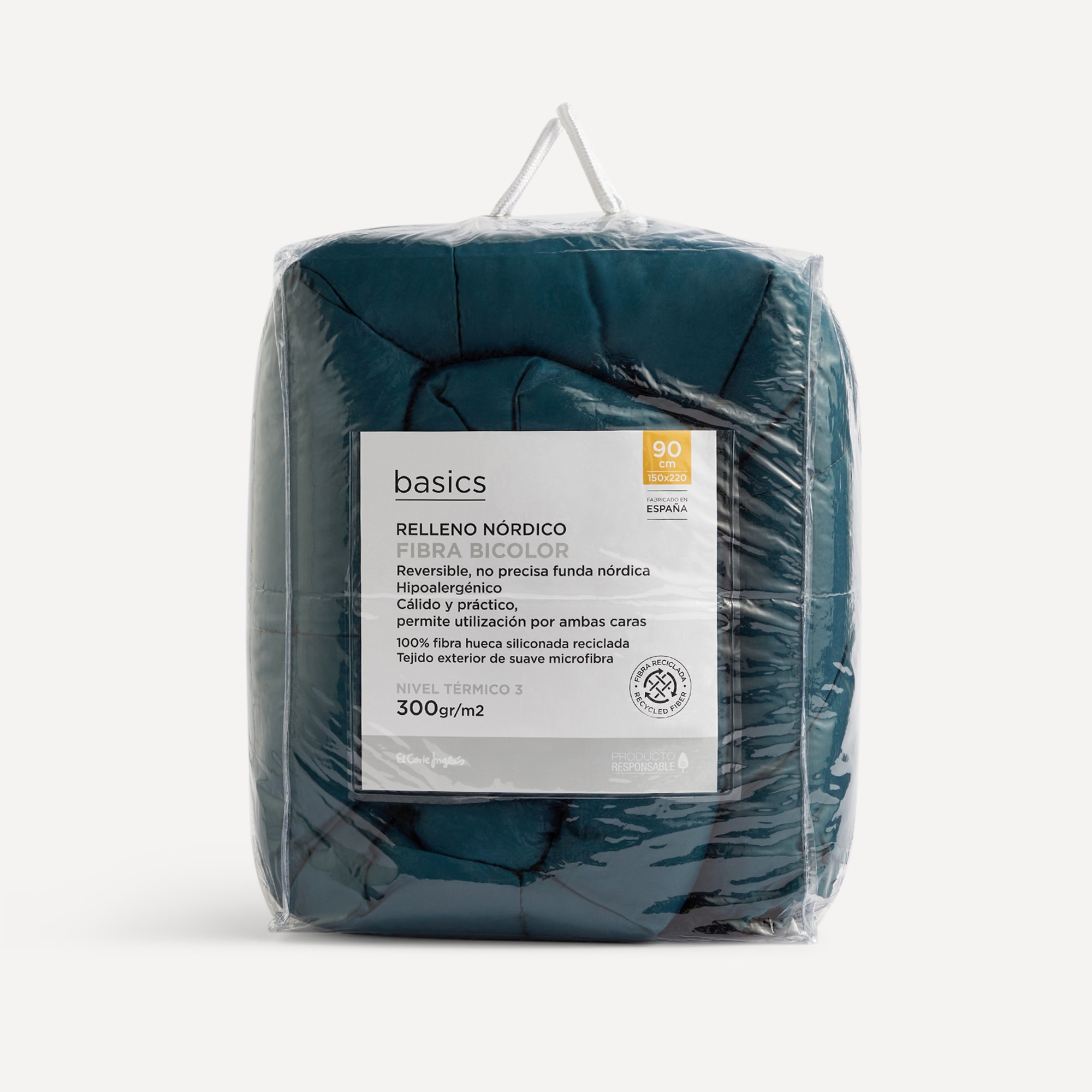 Relleno nórdico reversible 300 gr/m2 bicolor Practic Basics El Corte Inglés Verde oscuro-4