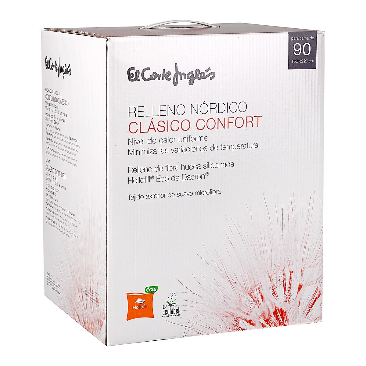 Edredão Nórdico Nível Térmico 2 de Fibra Clássico Confort Branco-2