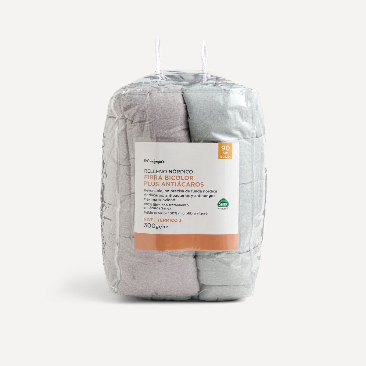 Edredão Nórdico Nível Térmico 3 de Fibra Bicolor Anti-Ácaros Verde-3
