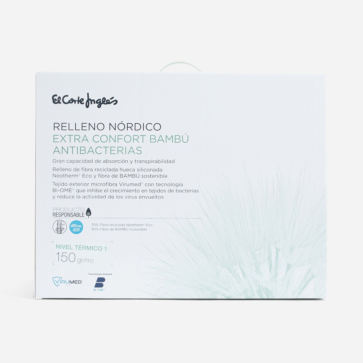 Edredão Nórdico de Nível Térmico 1 de Fibra de Bambu Antibactérias Extra Confort Branco-3