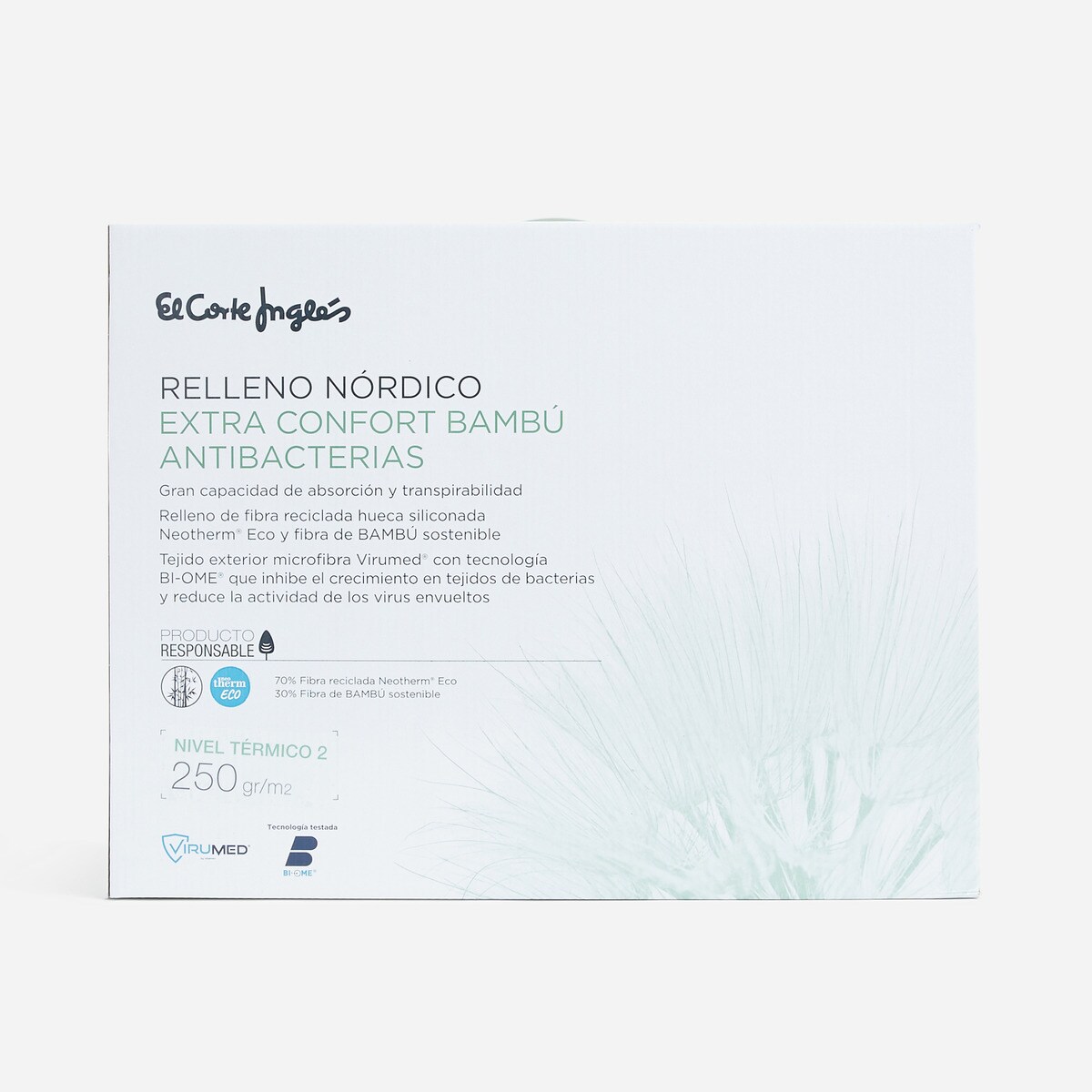Edredão Nórdico Nível Térmico 2 de Fibra de Bambu Antibactérias Extra Confort Branco-3