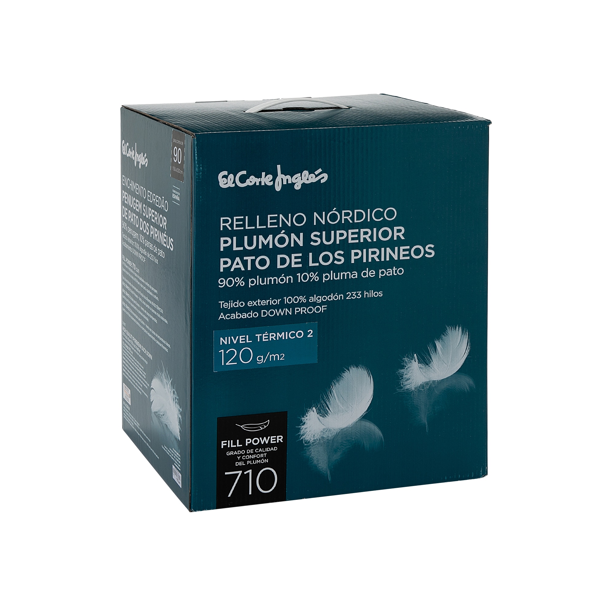 Edredão Nórdico de Nível Térmico 2 com Penugem de Pato Pirenéus Branco-3