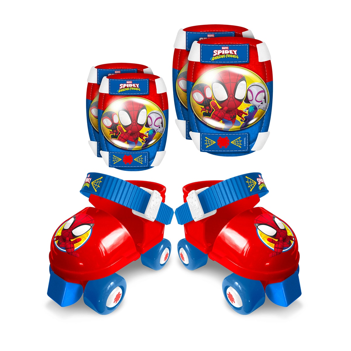 Stamp – Set de patines, coderas y rodilleras Spidey Stamp.