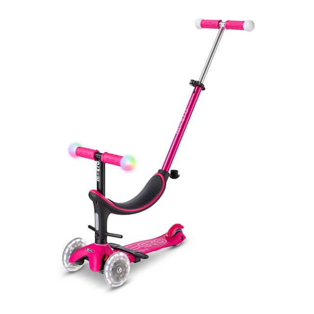 Patinete Mini2Grow Deluxe Magic LED Rosa Micro