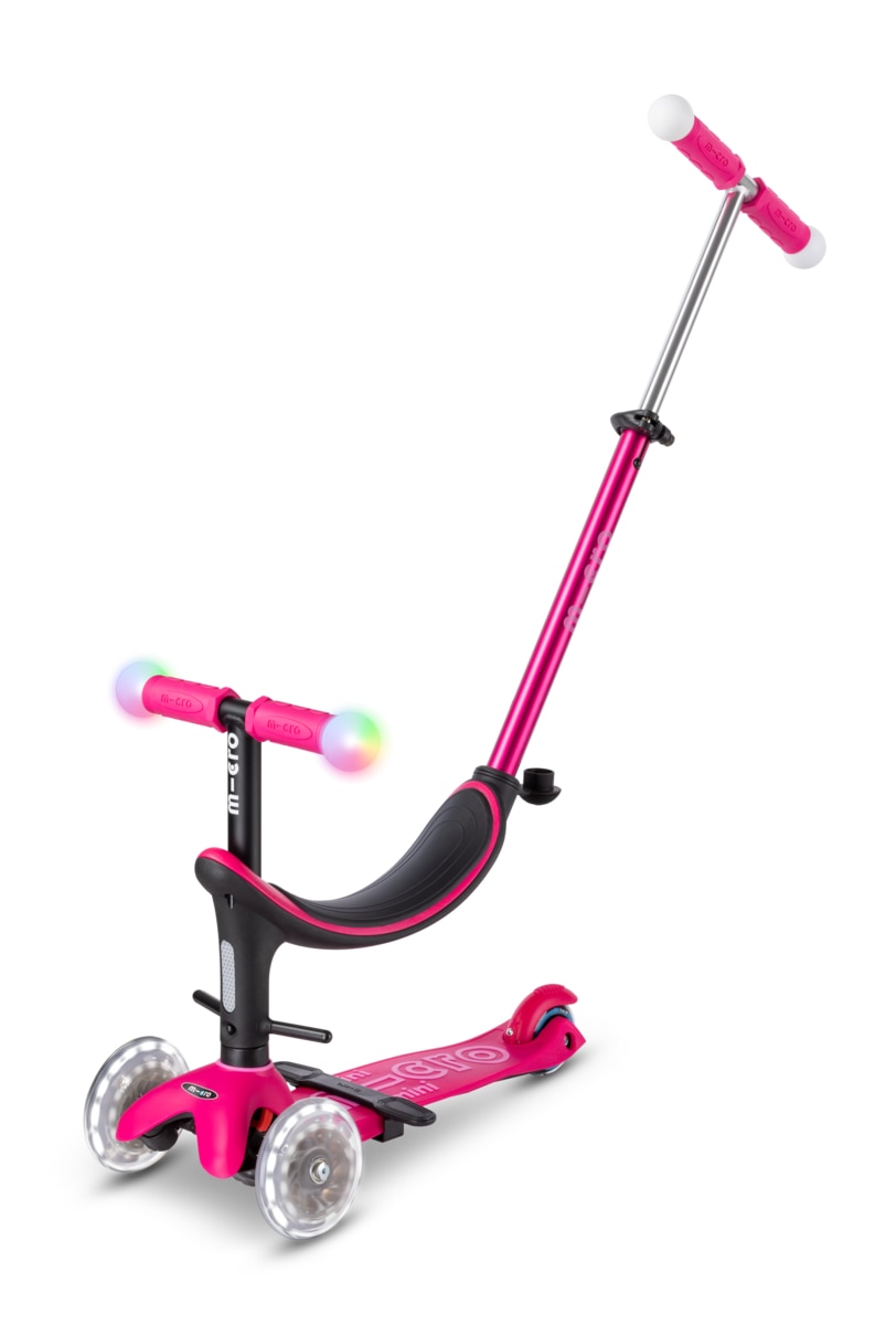 Patinete Mini2Grow Deluxe Magic LED Rosa Micro 9