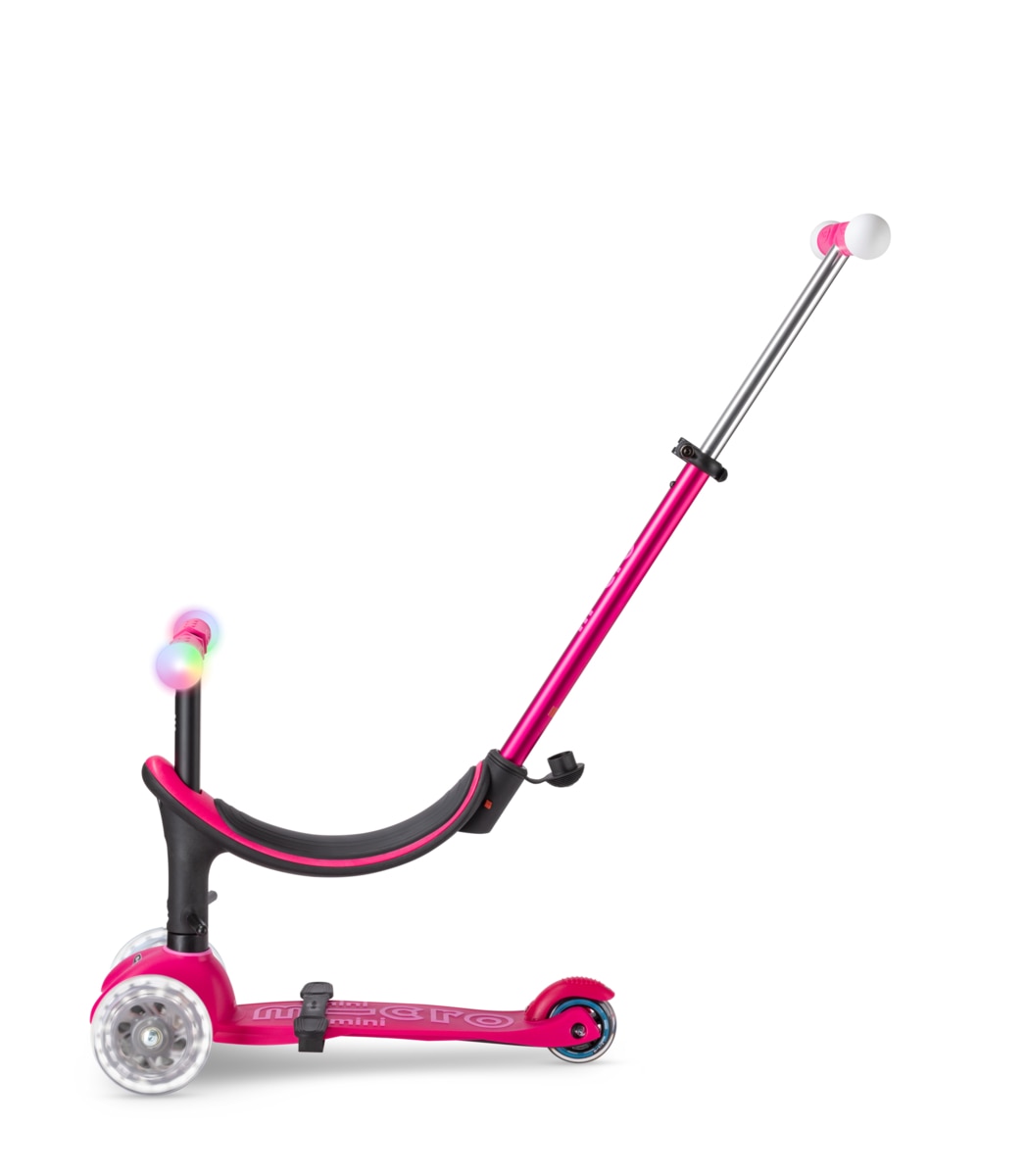 Patinete Mini2Grow Deluxe Magic LED Rosa Micro 12