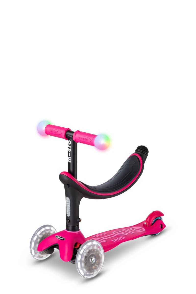 Patinete Mini2Grow Deluxe Magic LED Rosa Micro 15