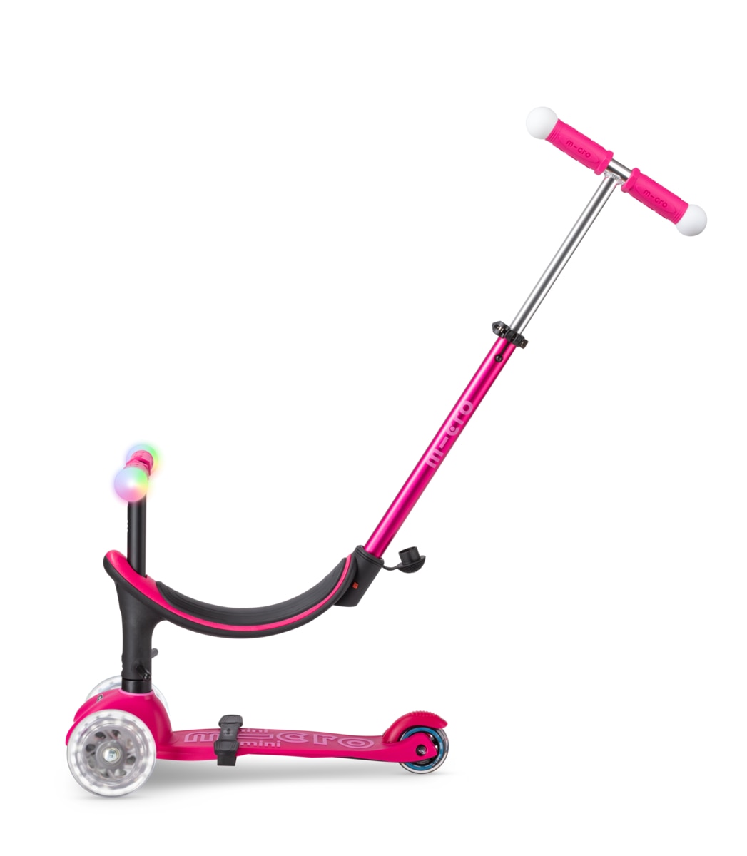 Patinete Mini2Grow Deluxe Magic LED Rosa Micro 18