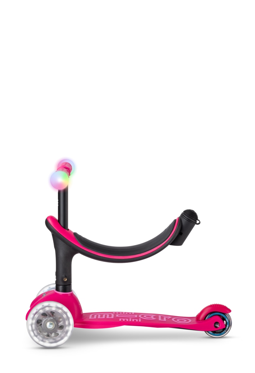 Patinete Mini2Grow Deluxe Magic LED Rosa Micro 22