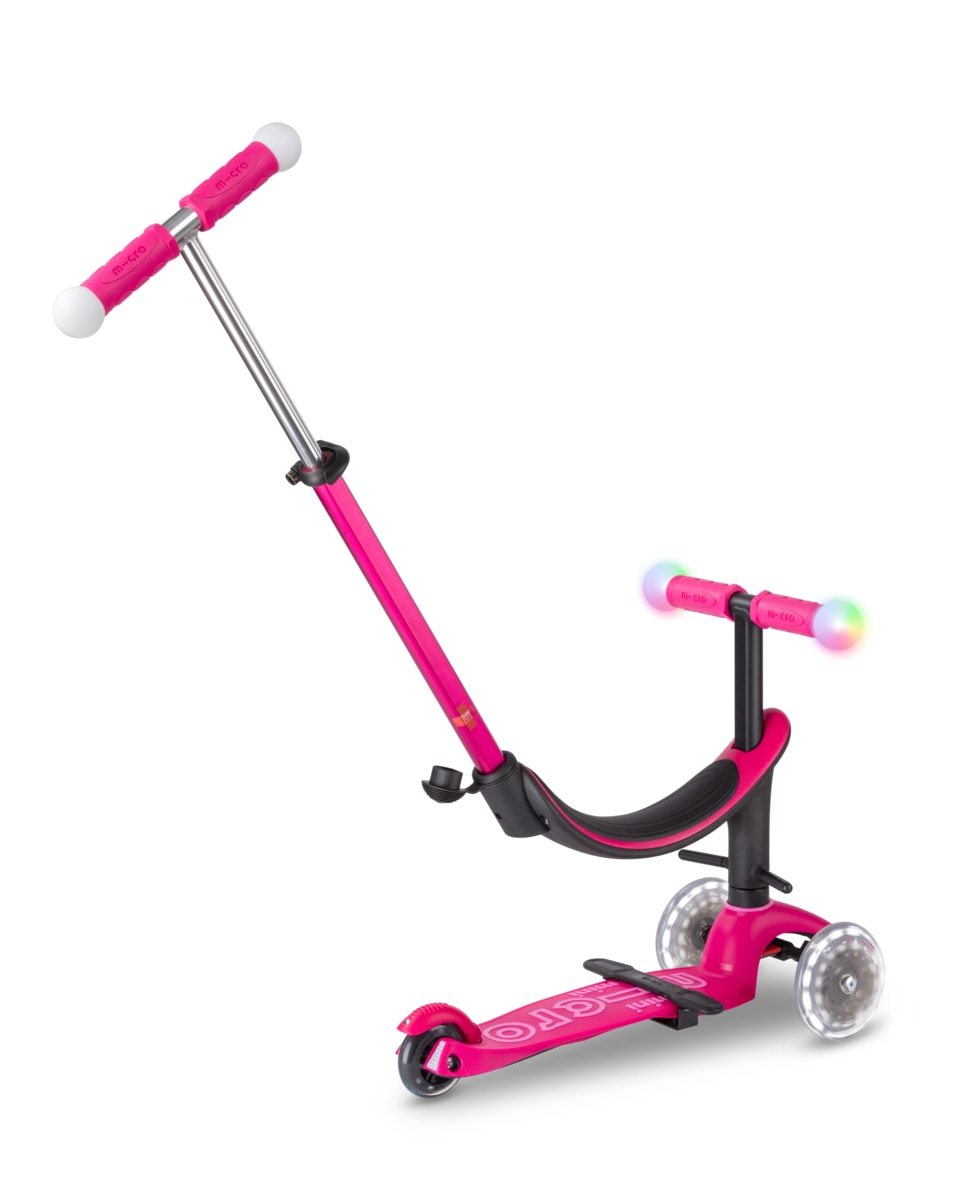 Patinete Mini2Grow Deluxe Magic LED Rosa Micro 23