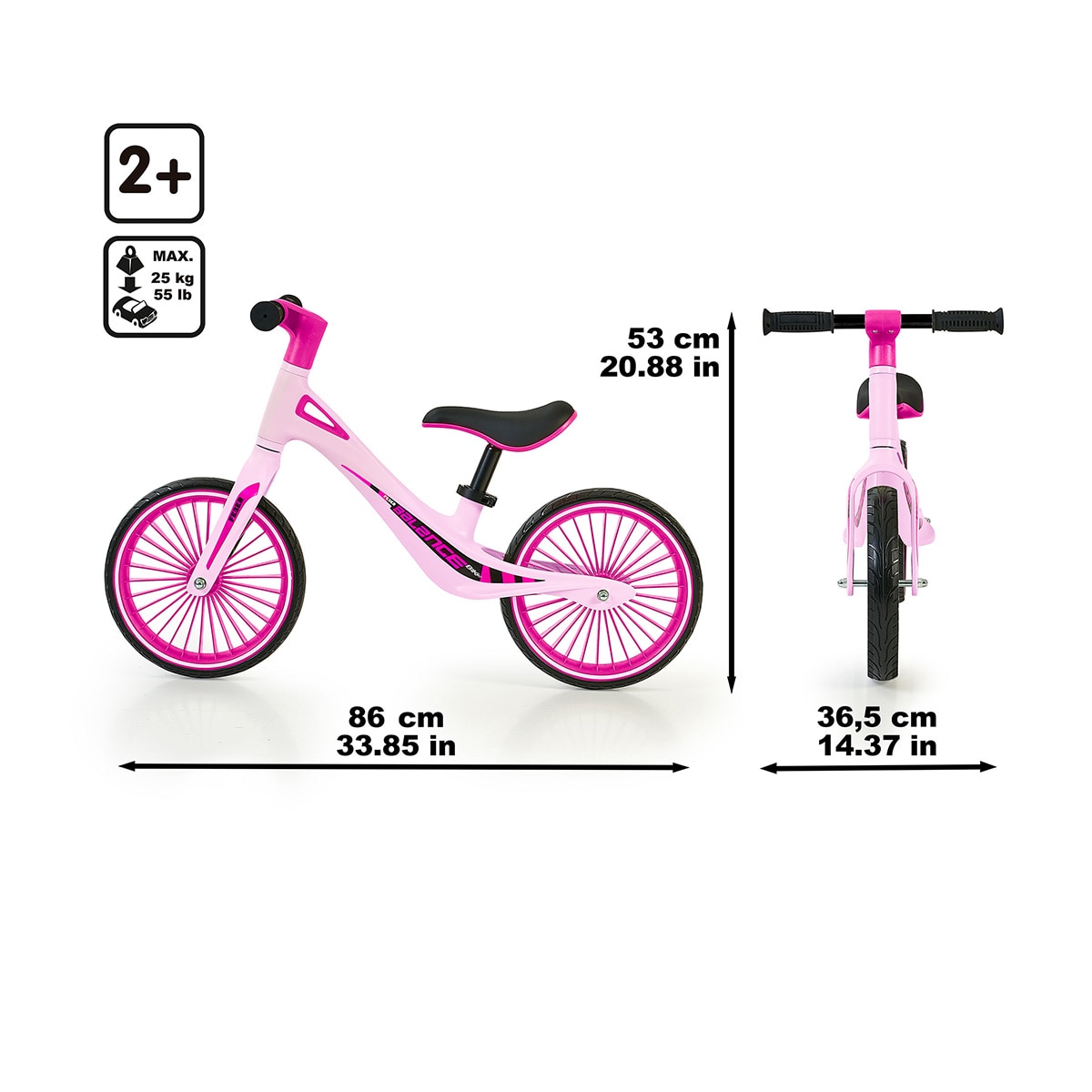 Bicicleta Balance Bike Rosa Feber 3