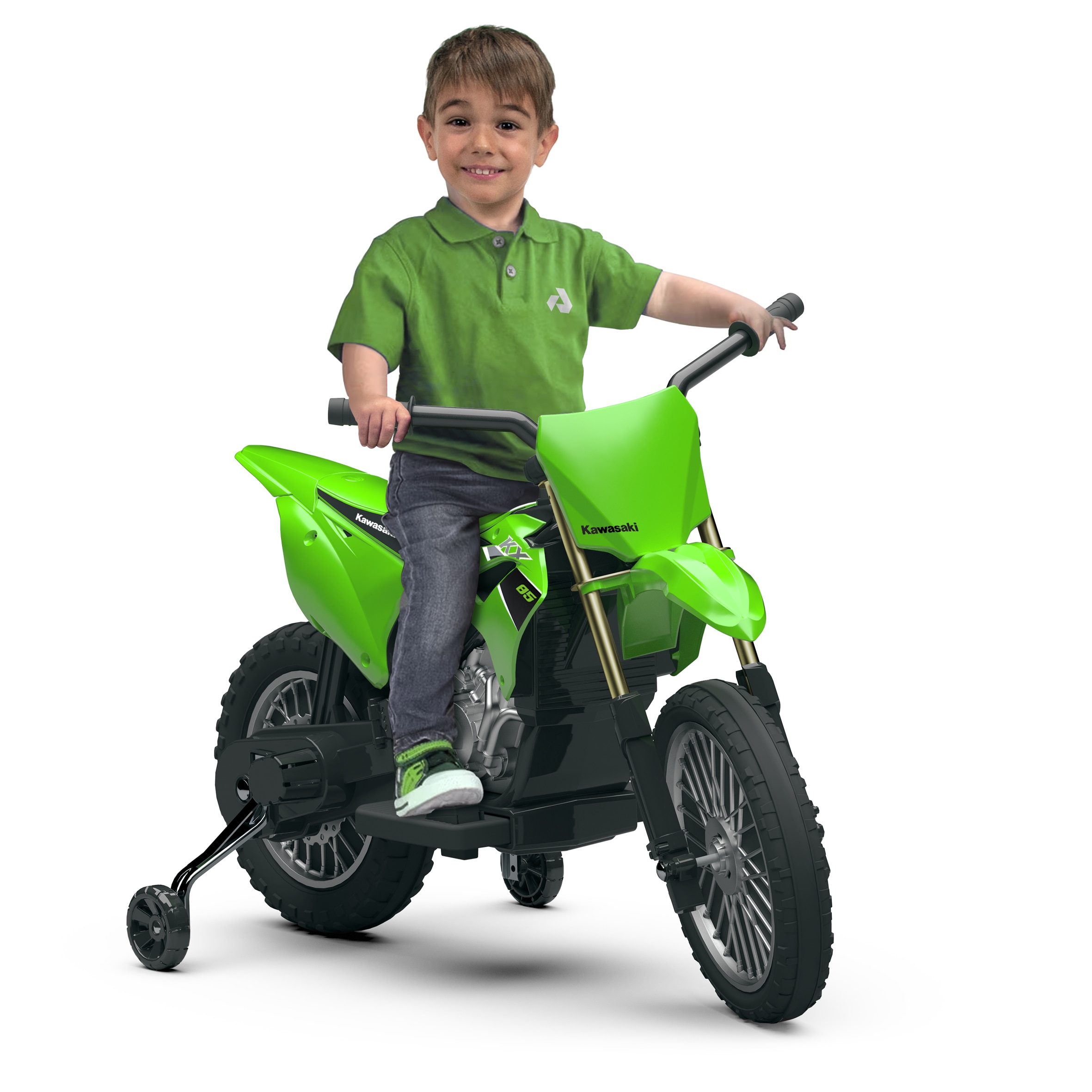 Vehículo batería Moto Cross Kawasaki KX 85 II 12V, Injusa Verde / Negro-10