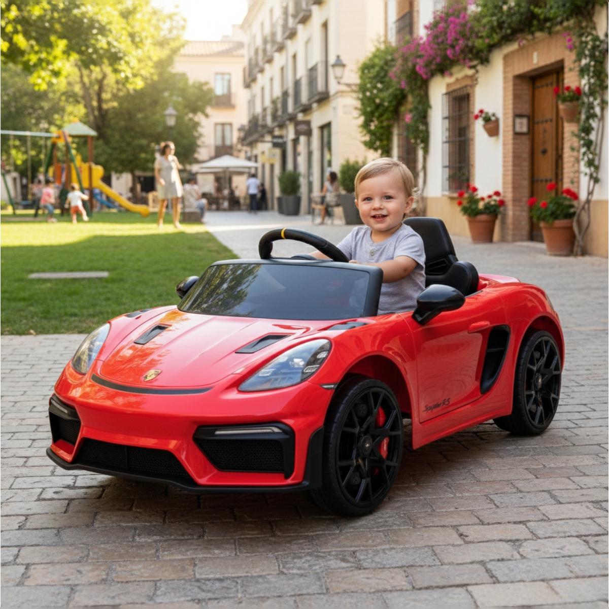 Coche Eléctrico radiocontrol infantil Porsche Spyder 12V Litio Injusa 10