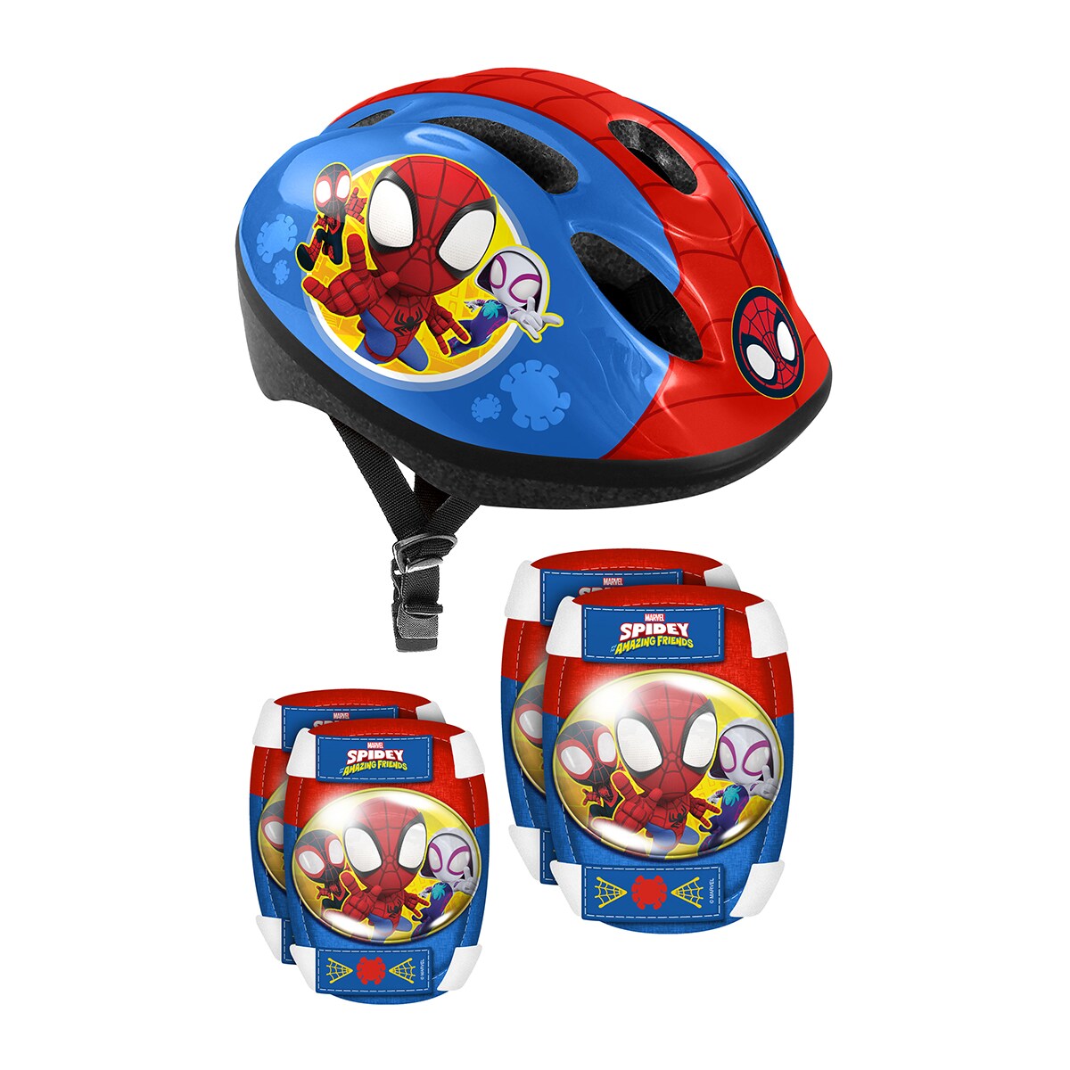 Casco con coderas y rodilleras Spidey Stamp 1