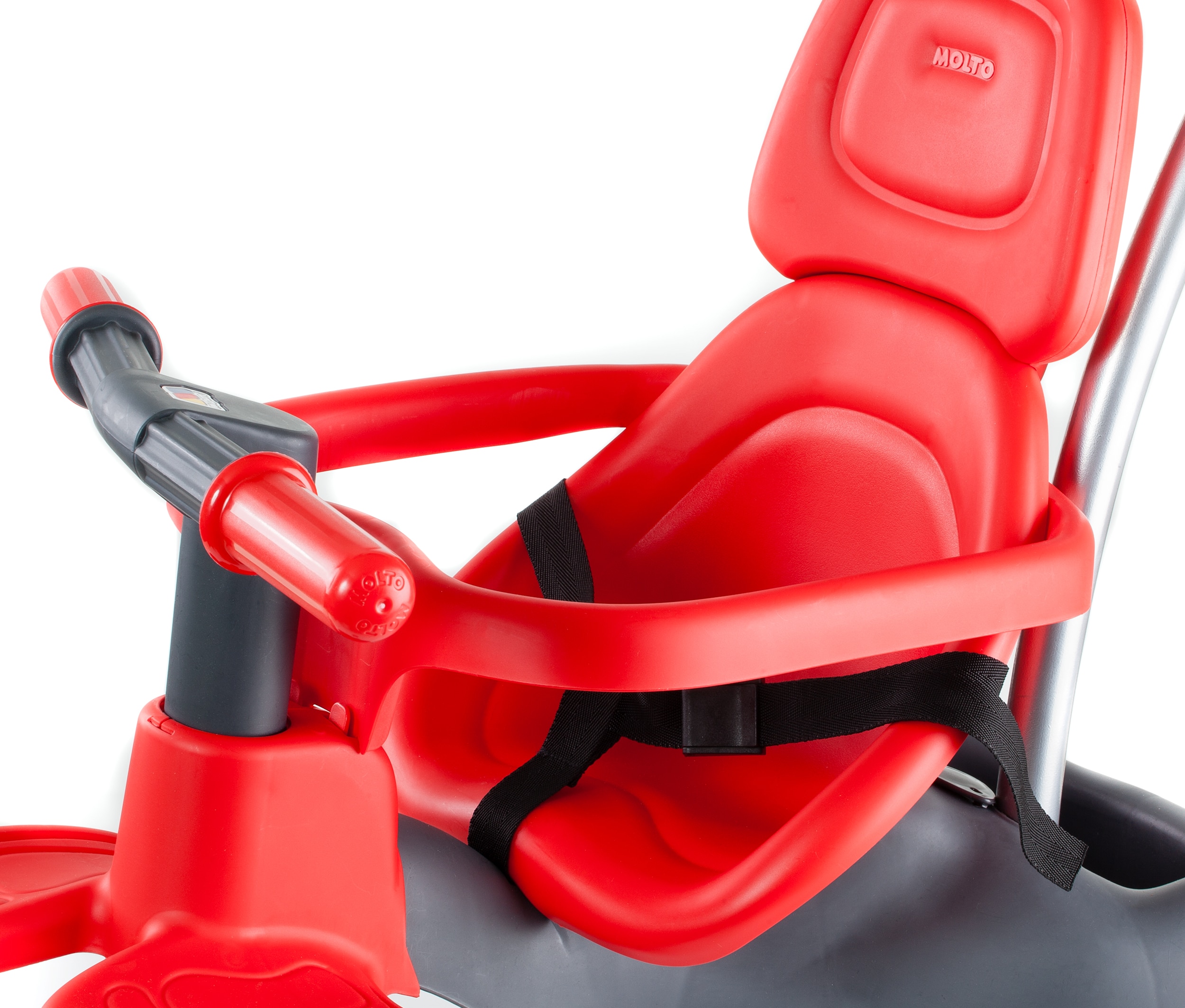 Triciclo Urban Trike Dirección Suave + Bolsa + Ruedas De Goma Rojo + Bonus Termo Bebidas 4
