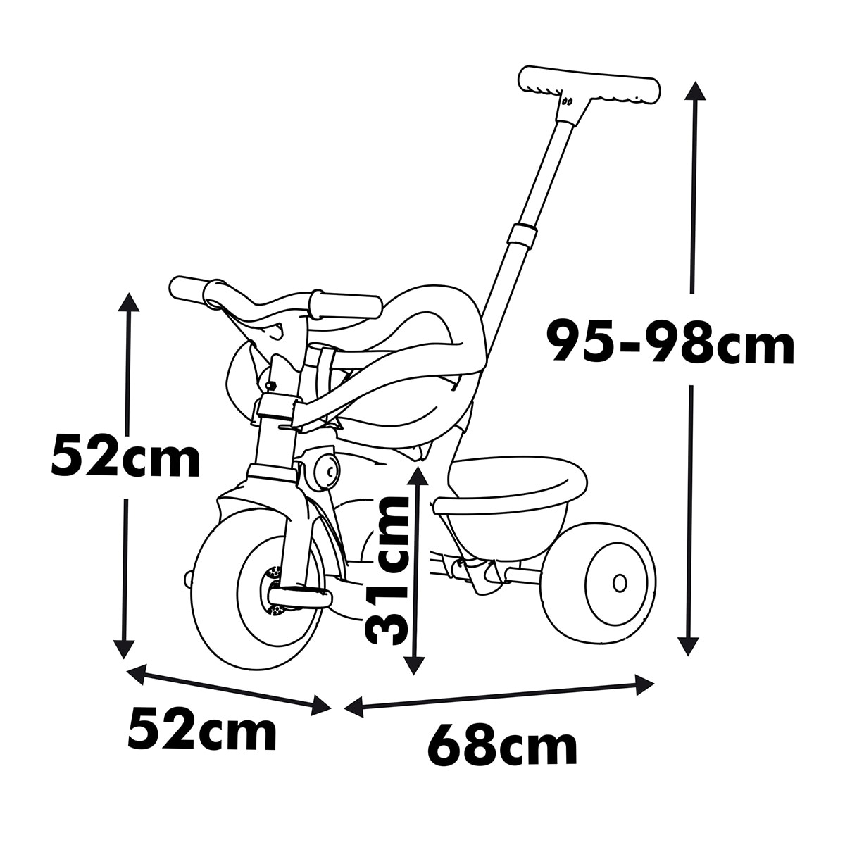 Triciclo Be Move Confort beige progresivo desde los 10 meses hasta más de 3 años Smoby 7