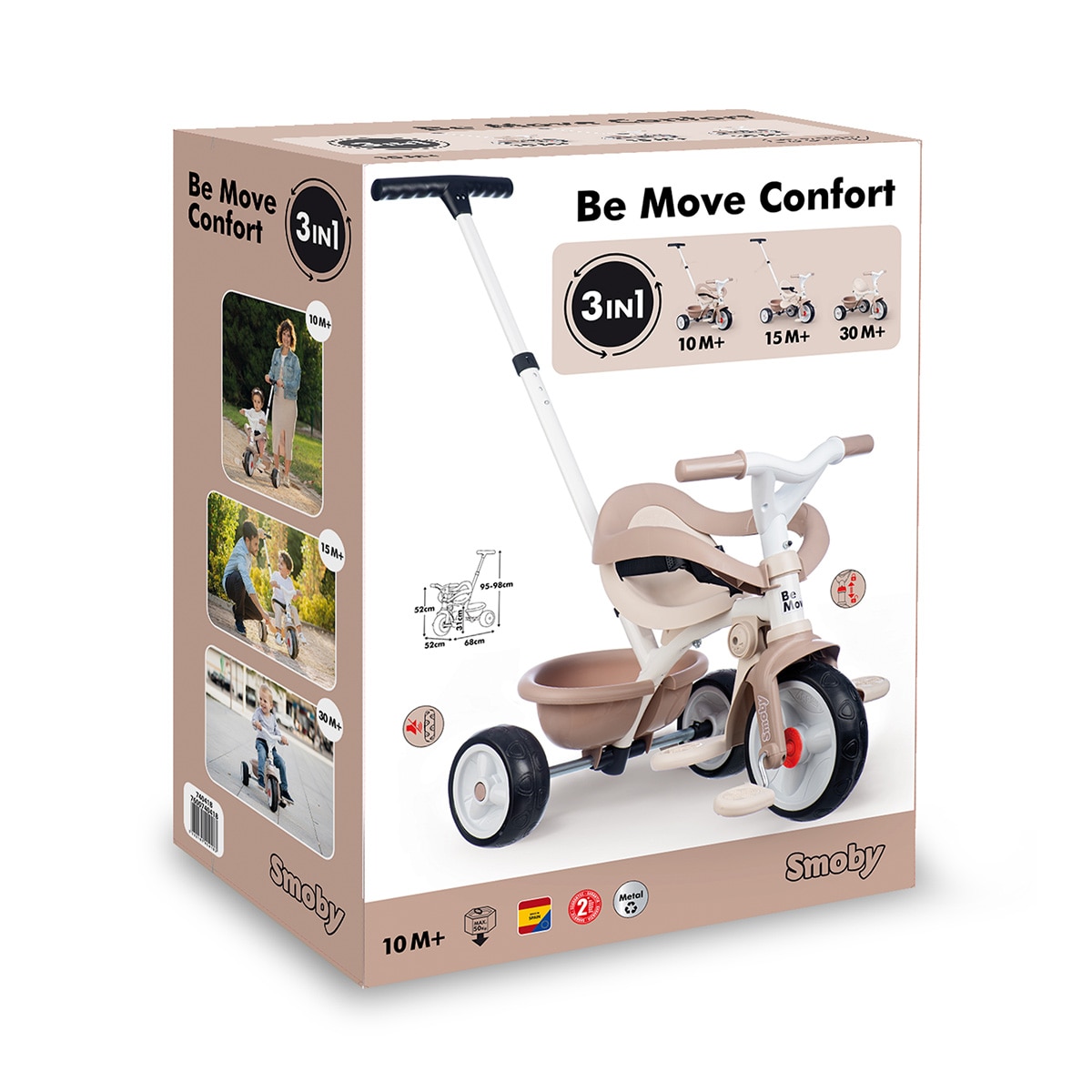 Triciclo Be Move Confort beige progresivo desde los 10 meses hasta más de 3 años Smoby 8
