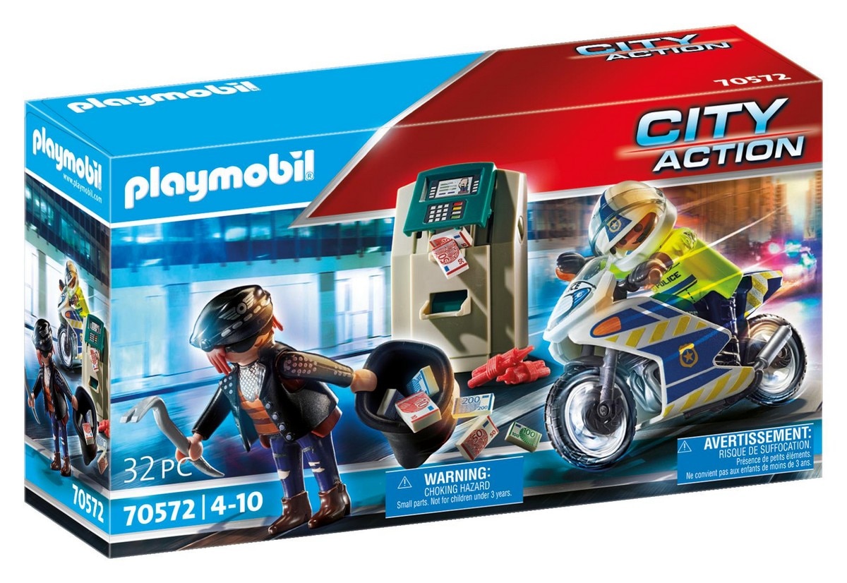 Imagen 0 de Moto de Policía: persecución del ladrón de dinero Playmobil City Action