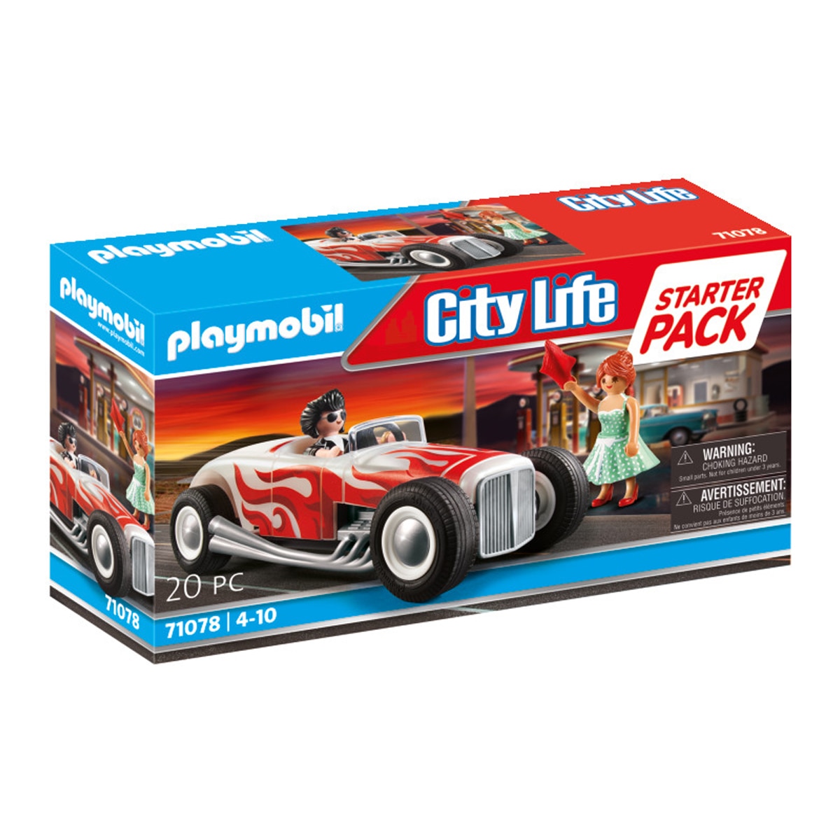 Starter Pack Hot Rod coche y figuras años 50 Playmobil City Life 1