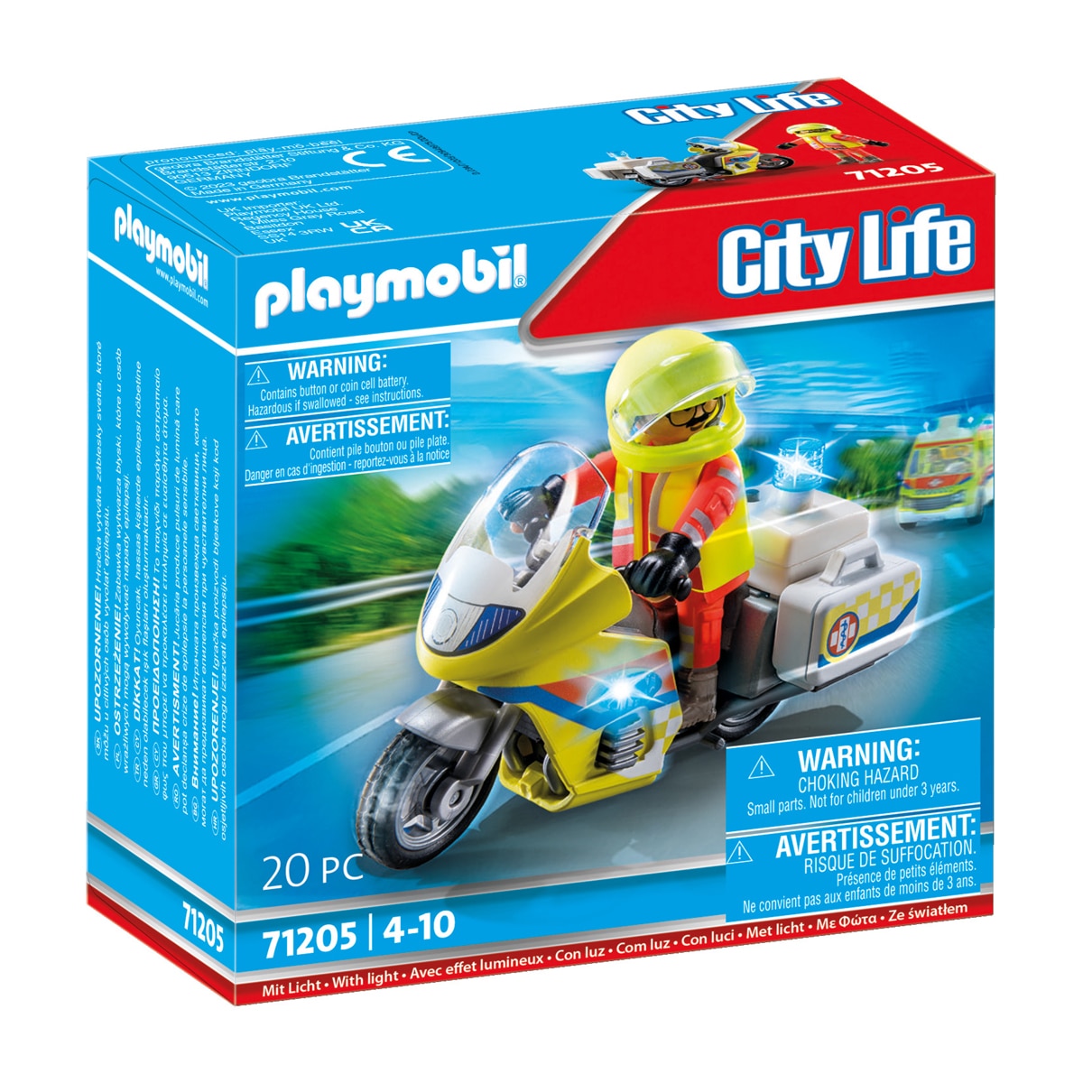 Imagen 0 de Moto de emergências con luz intermiente Playmobil City Life