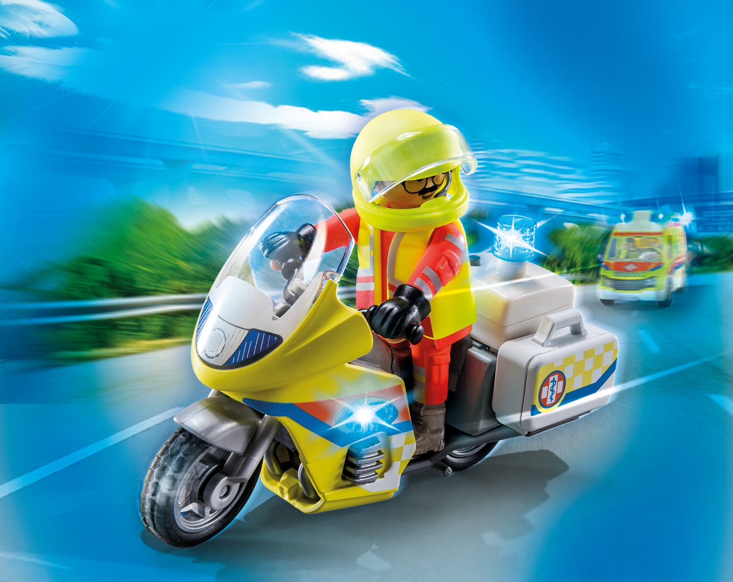 Moto de emergências con luz intermiente Playmobil City Life 2