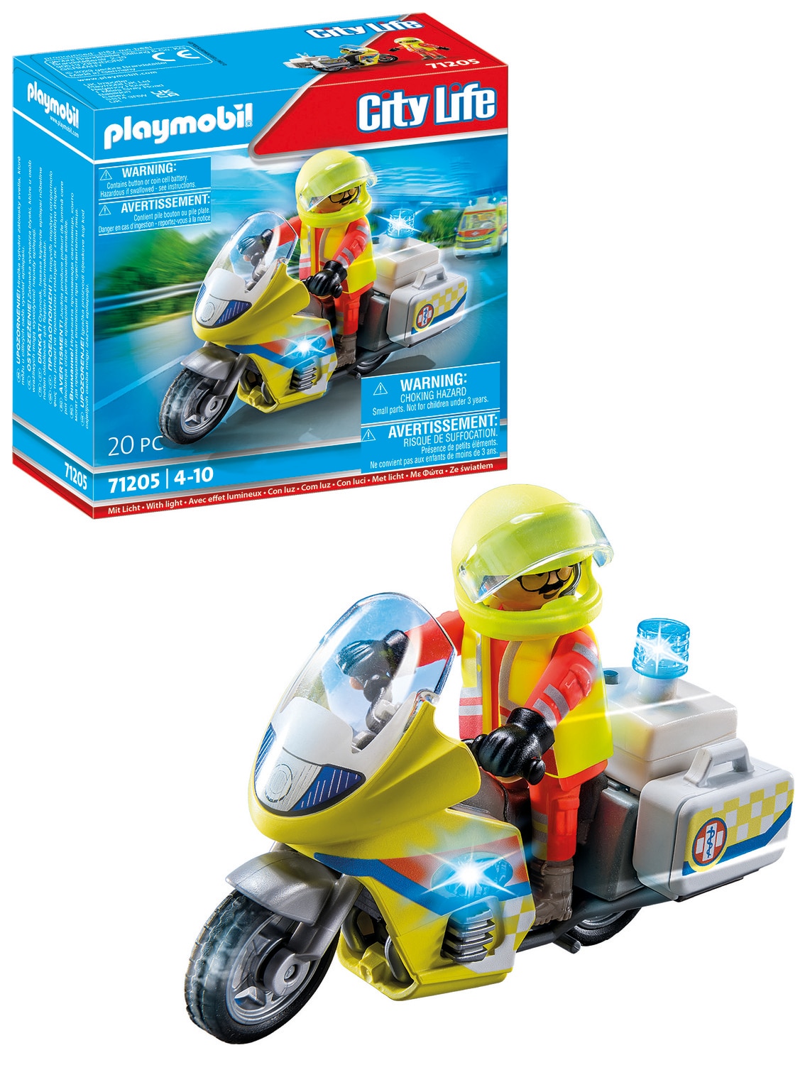 Moto de emergências con luz intermiente Playmobil City Life 4