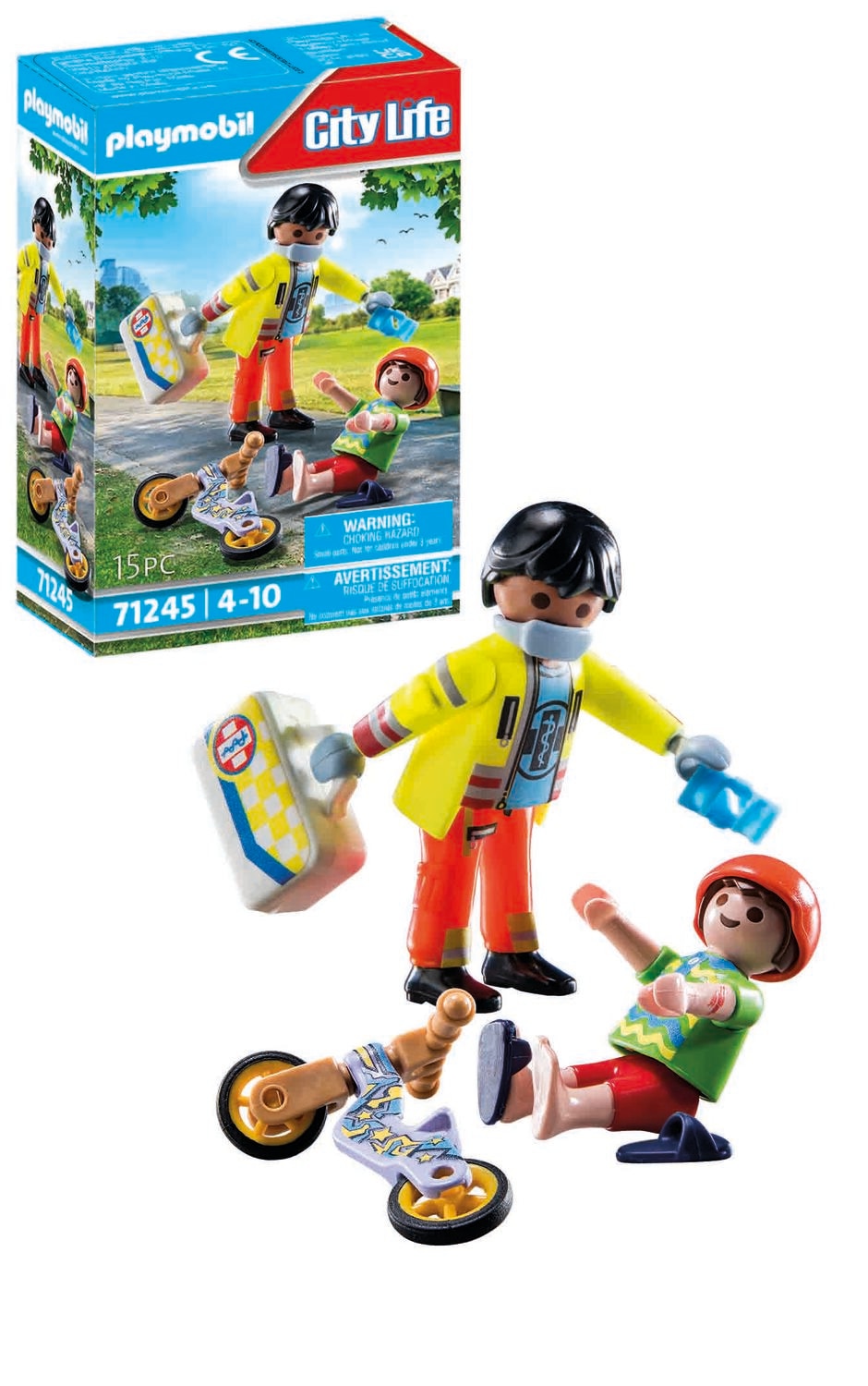 Figura paramédico com paciente Playmobil City Life 4
