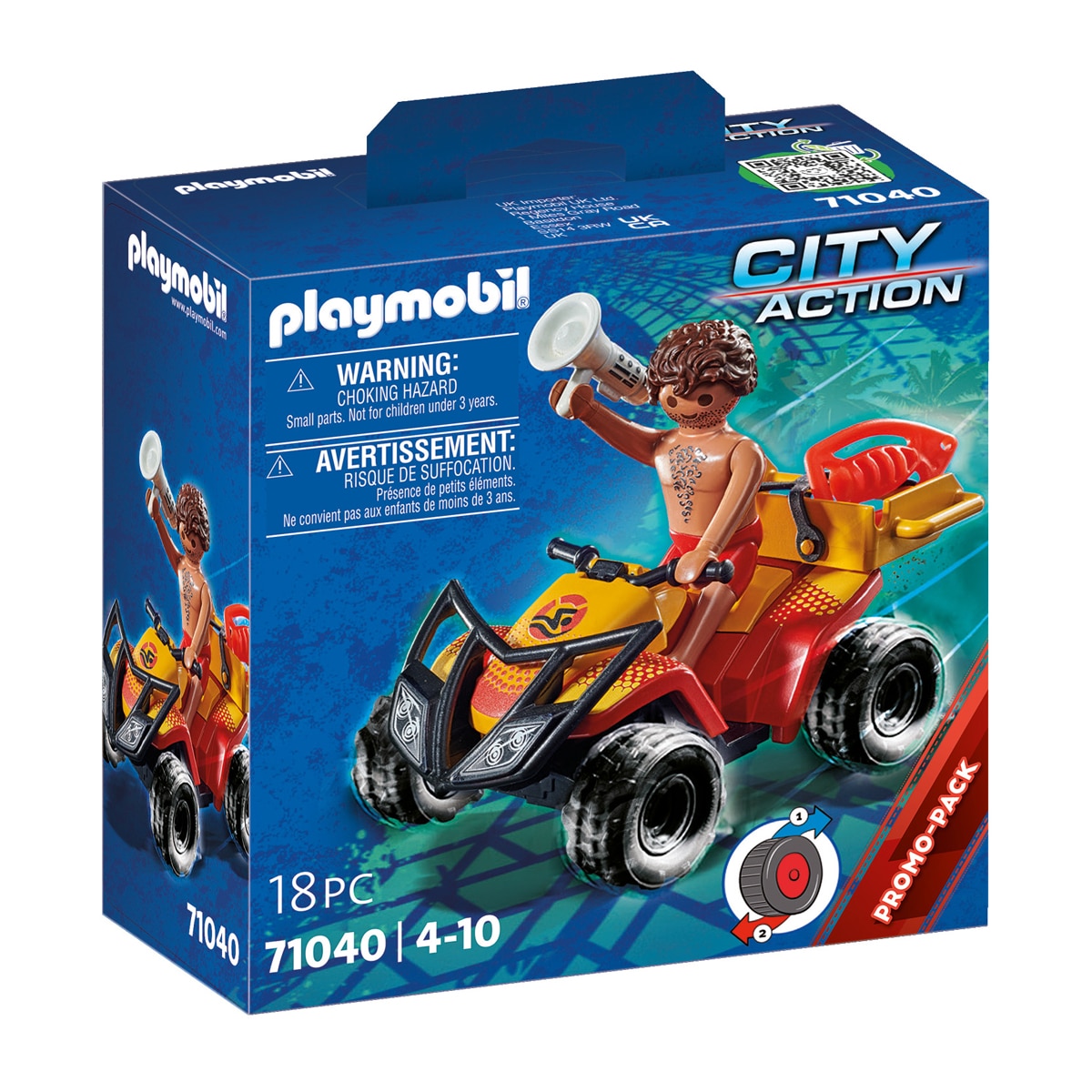 Imagen 0 de Quad de rescate con motor de fricción Playmobil City Action