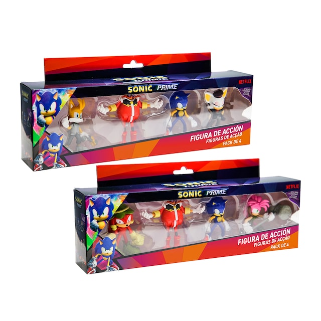 Pack surtido de 4 figuras articuladas Sonic Bizak