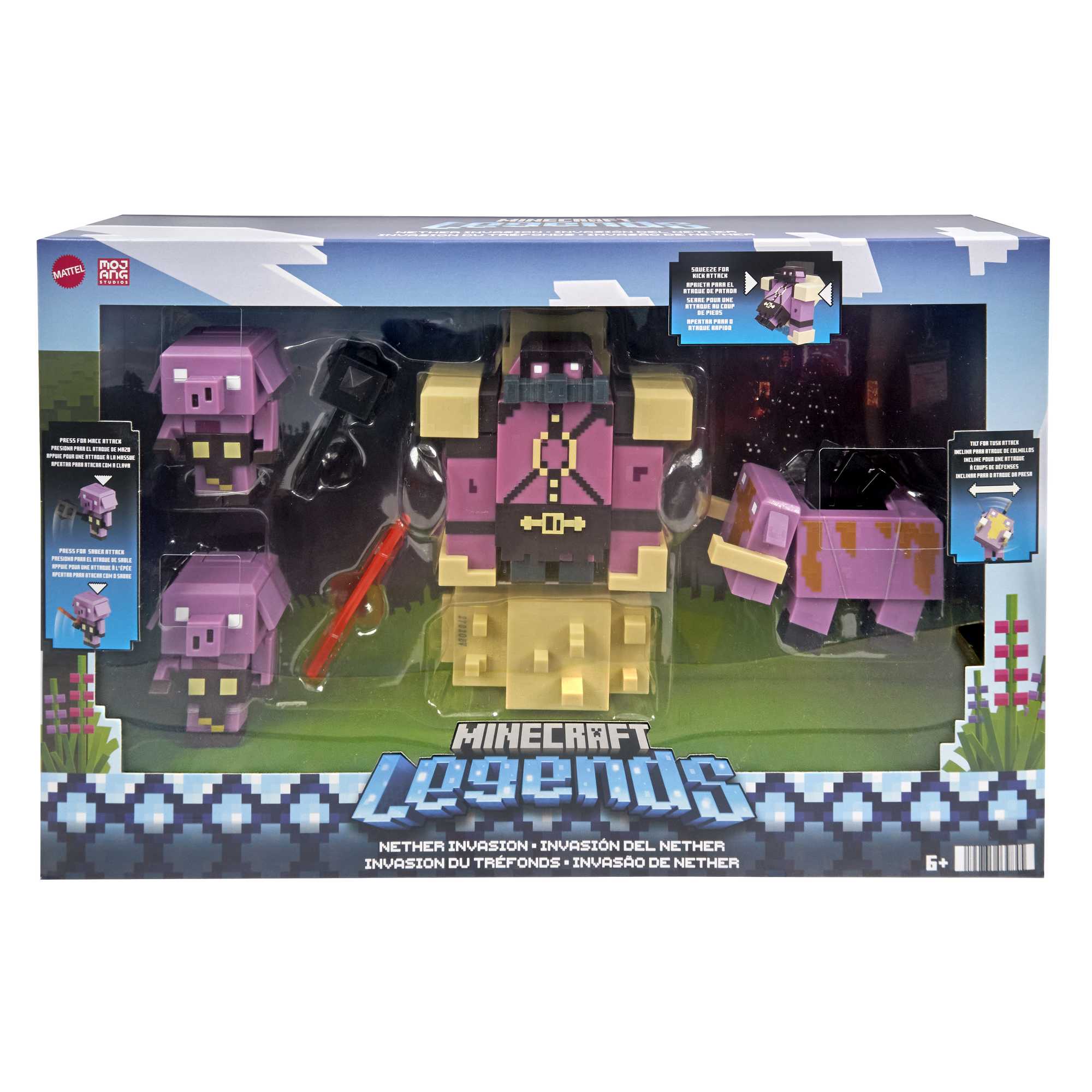 Figura surtida Legends Invasion Nether Minecraft Mattel 7