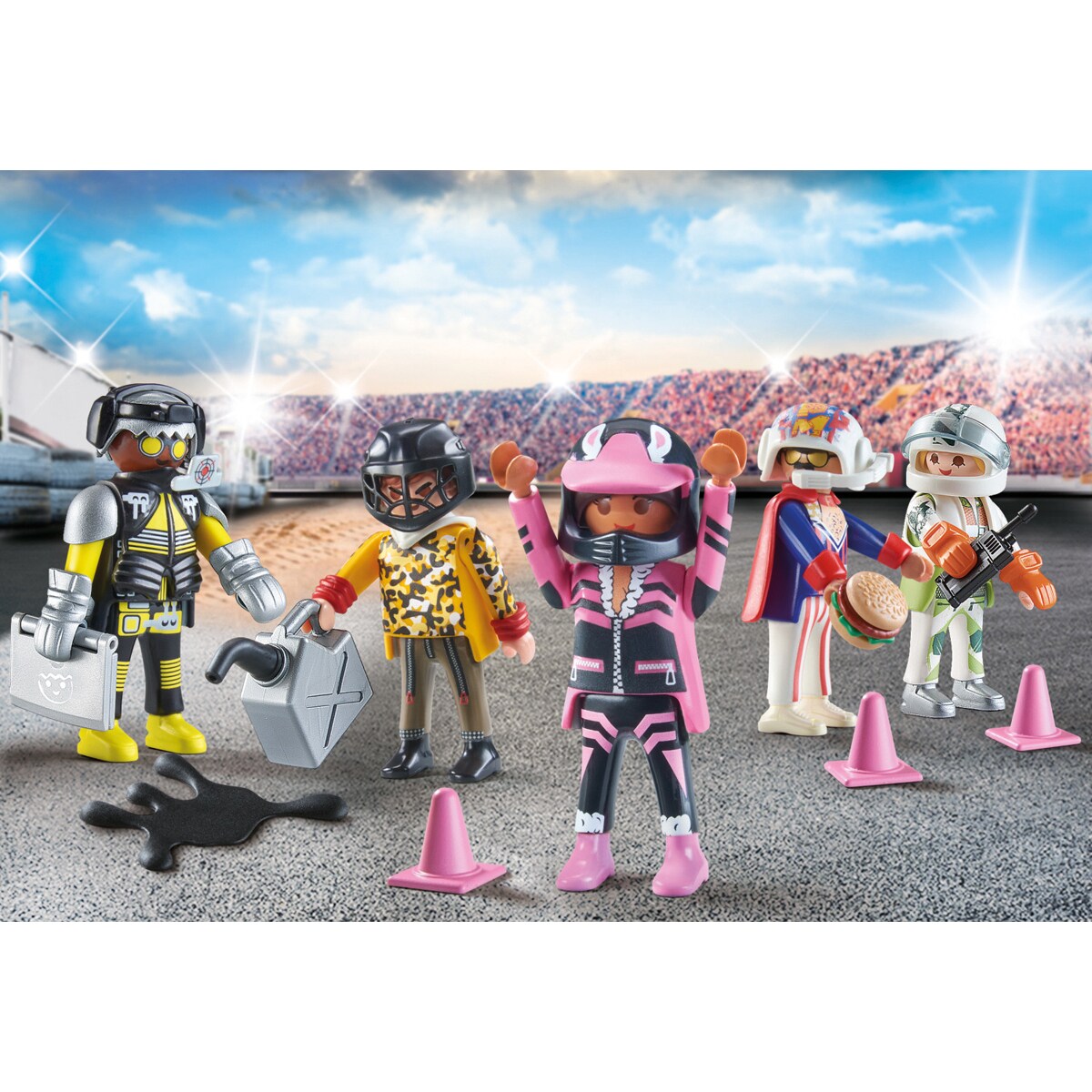 Playmobil My Figures: Stunt Show - 74 Piece Customizable Action Figure Set