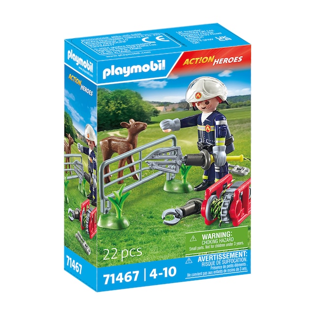 Misión bomberos: rescate de animal Playmobil Action Heroes