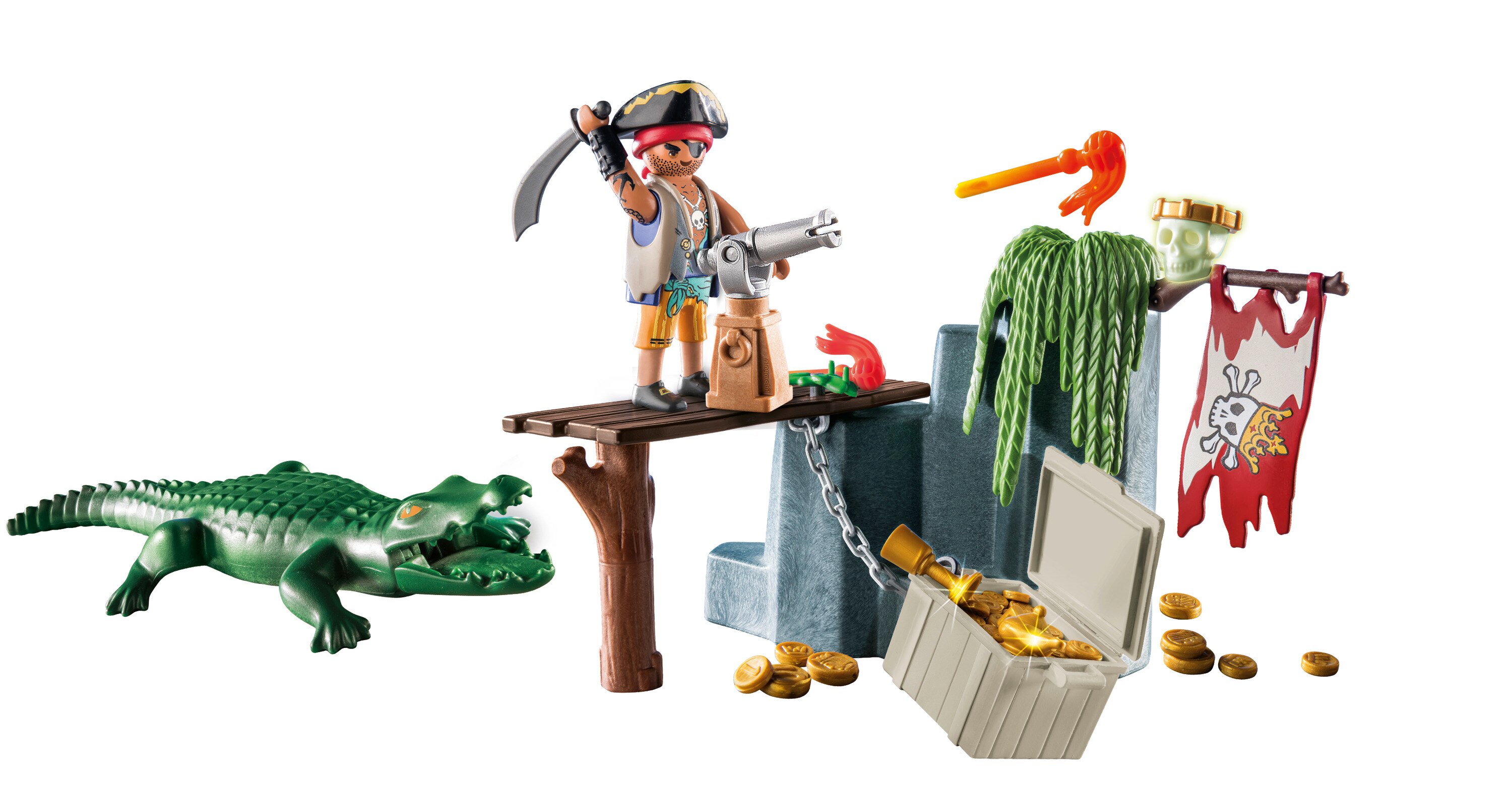 Pirata com jacaré Playmobil Pirates 2