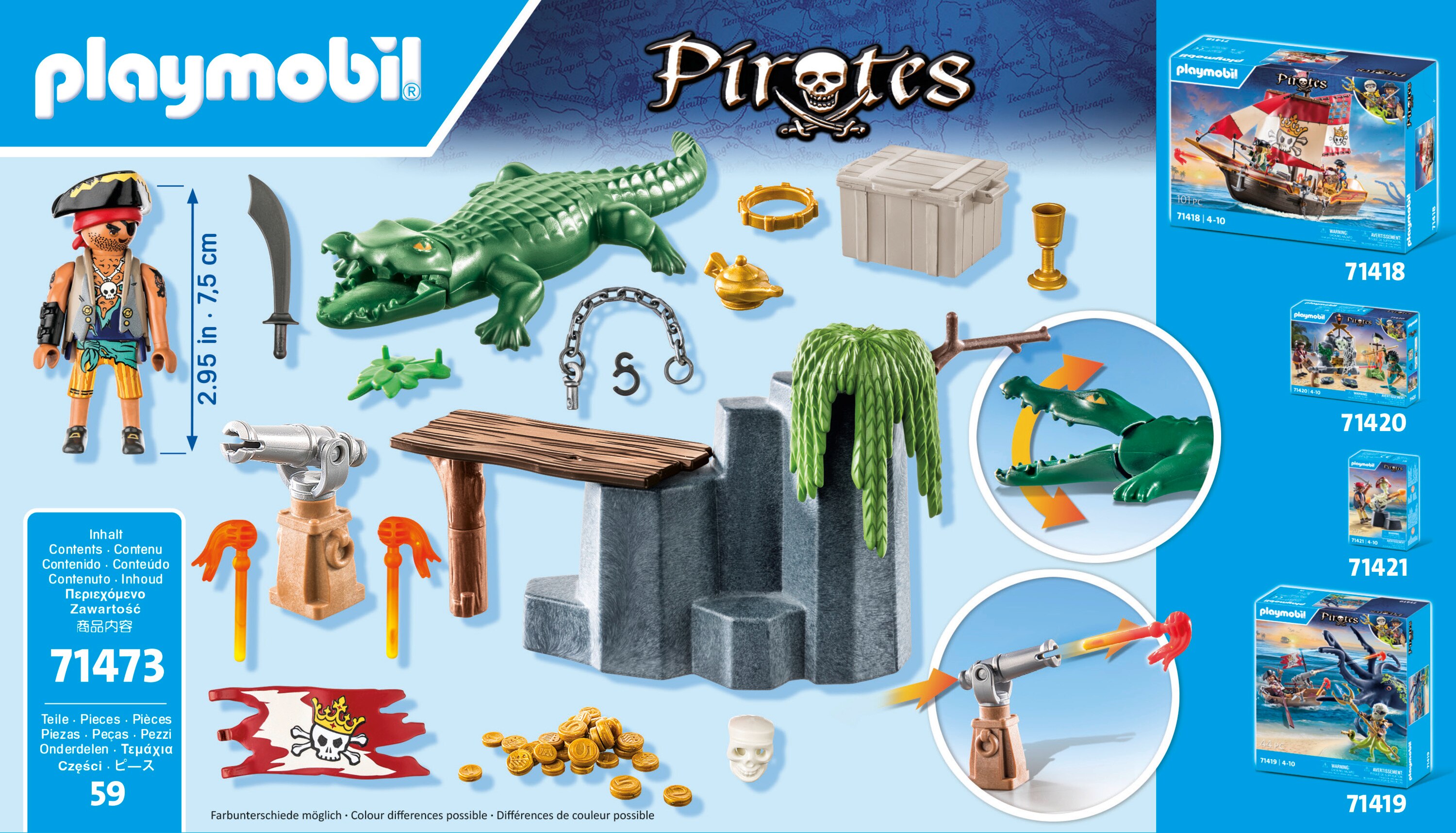 Pirata com jacaré Playmobil Pirates 5