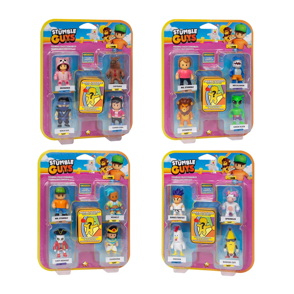 Imagen 0 de Pack 5 Figuras 6 cm Stumble Guys Bizak modelos surtidos