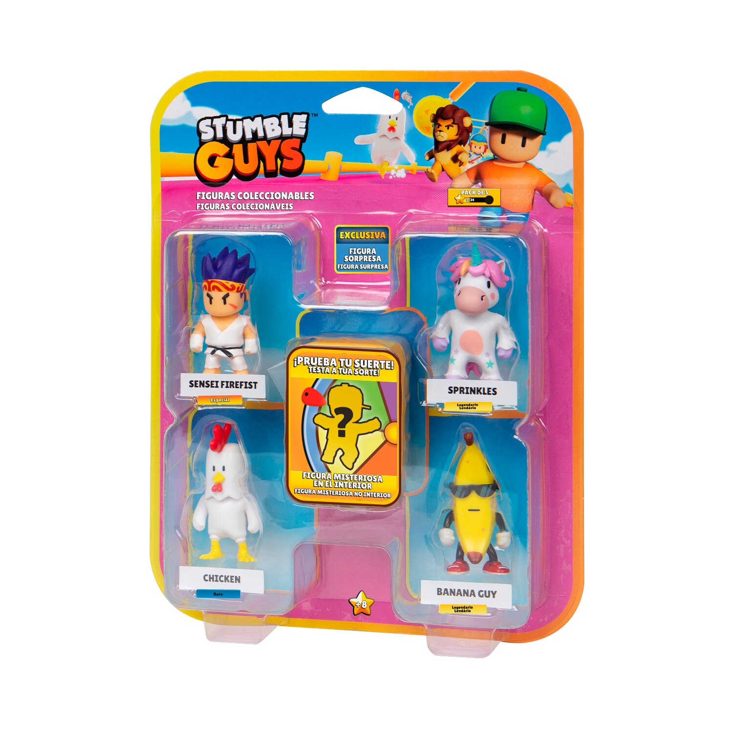 Pack 5 figuras 6 cm Stumble Guys Bizak modelos variados 6