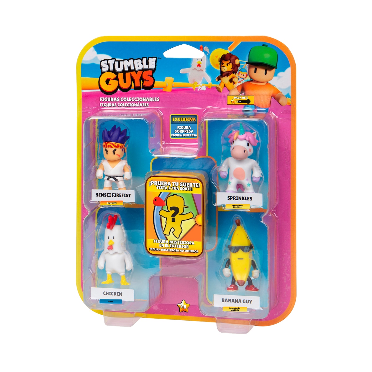 Pack 5 Figuras 6 cm Stumble Guys Bizak modelos surtidos 6