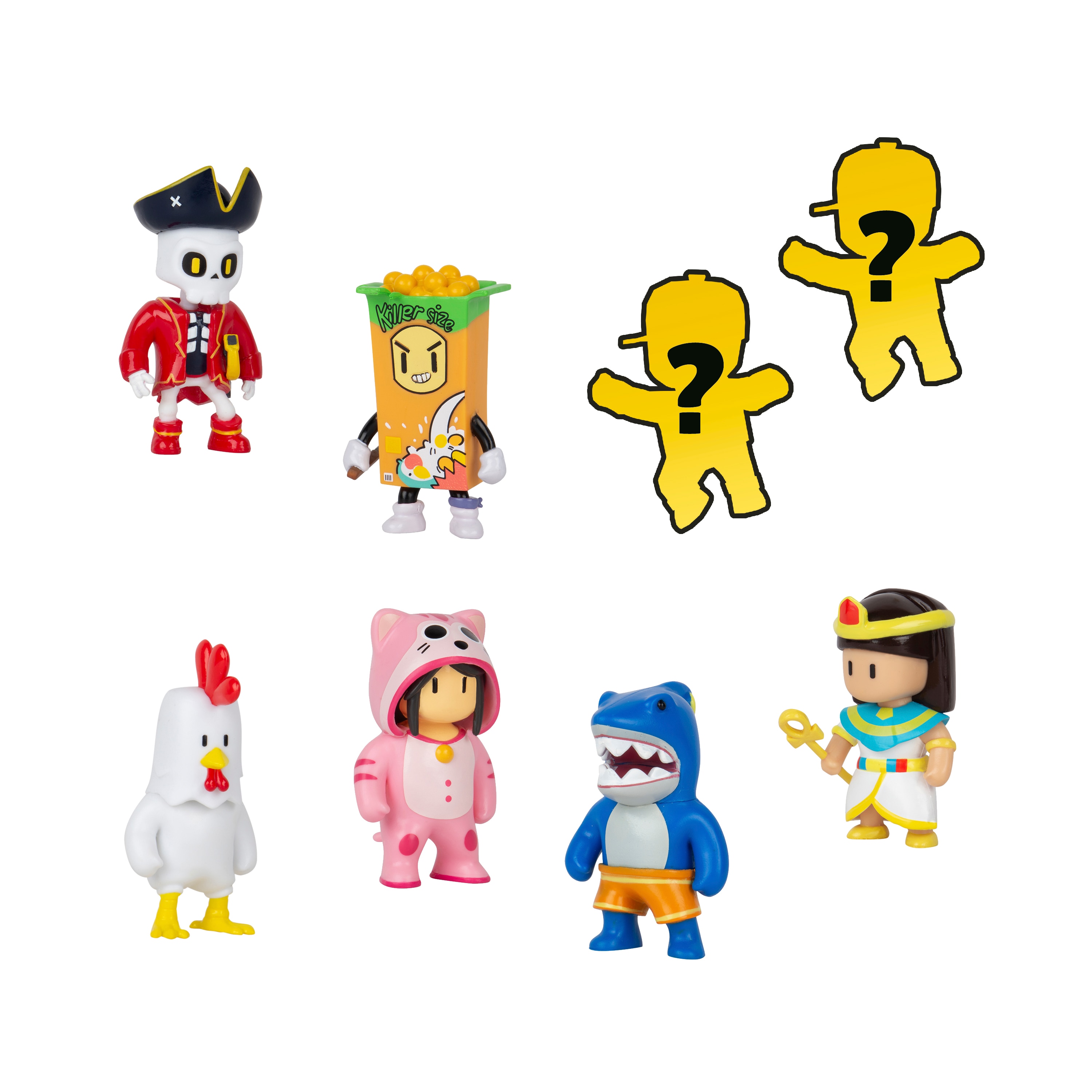 Pack 8 figuras 6 cm con dos personajes sorpresa Stumble Guys Bizak modelos surtidos 6