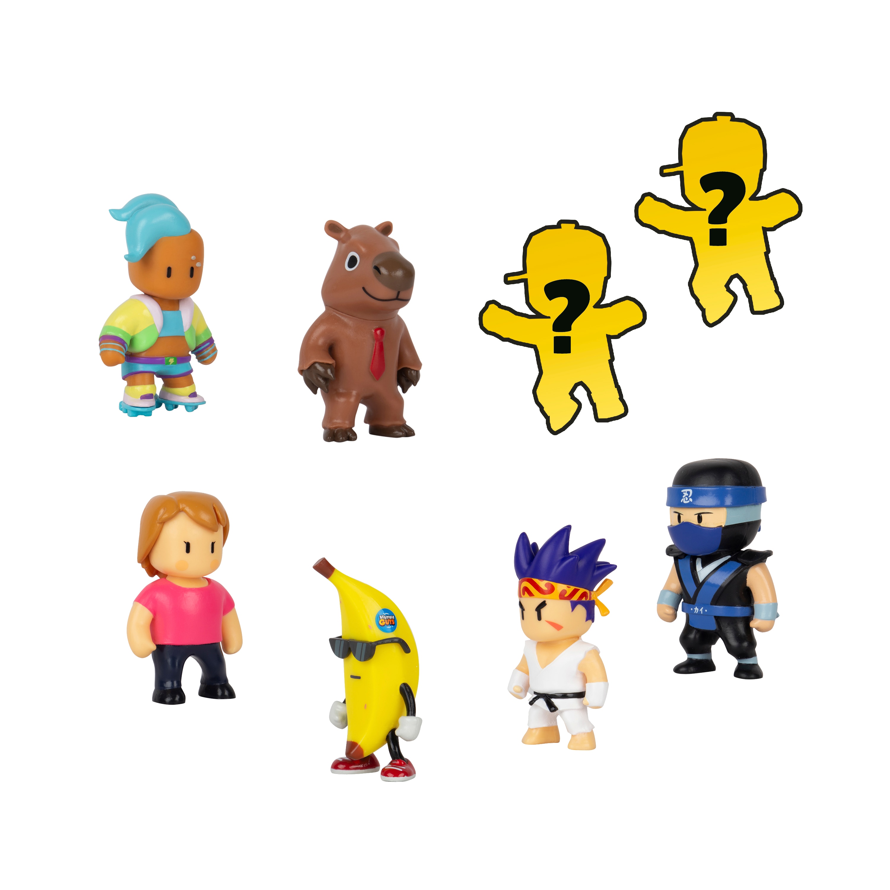 Pack 8 figuras 6 cm con dos personajes sorpresa Stumble Guys Bizak modelos surtidos 7