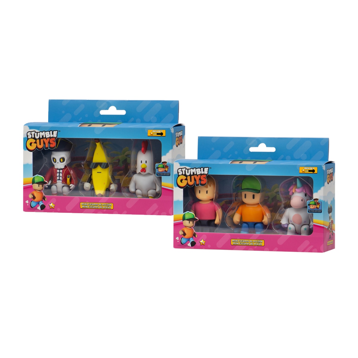 Imagen 0 de Pack 3 Figuras 7,5 cm Stumble Guys Bizak modelos surtidos